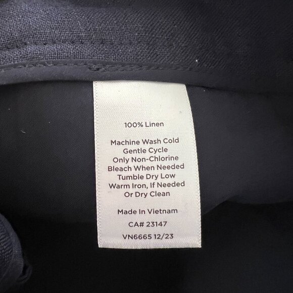 Talbots Navy Blue 100% Linen Shorts Women's Size 14 Petite - Picture 6 of 6